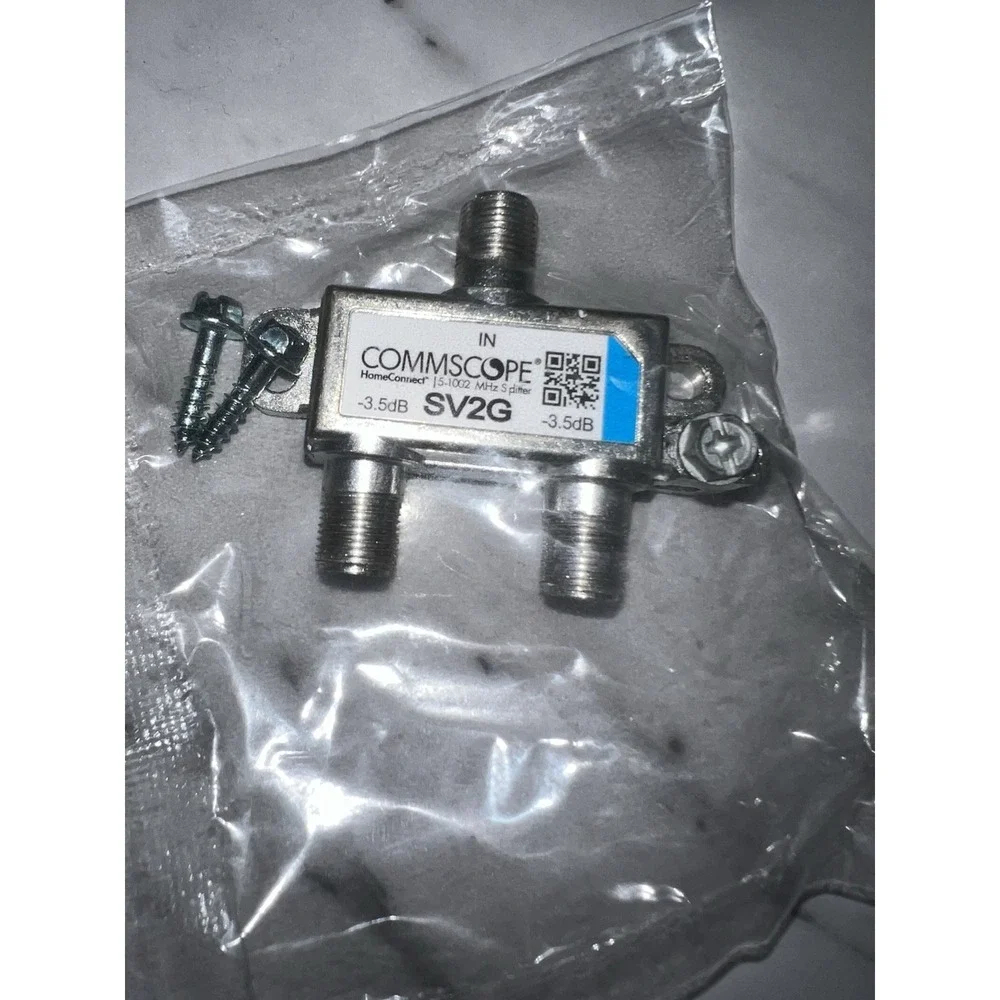 Lot Of 5 3'‎ Ft Coaxial Cable & 2 Way Commscope Digital Cable Splitter SV2G